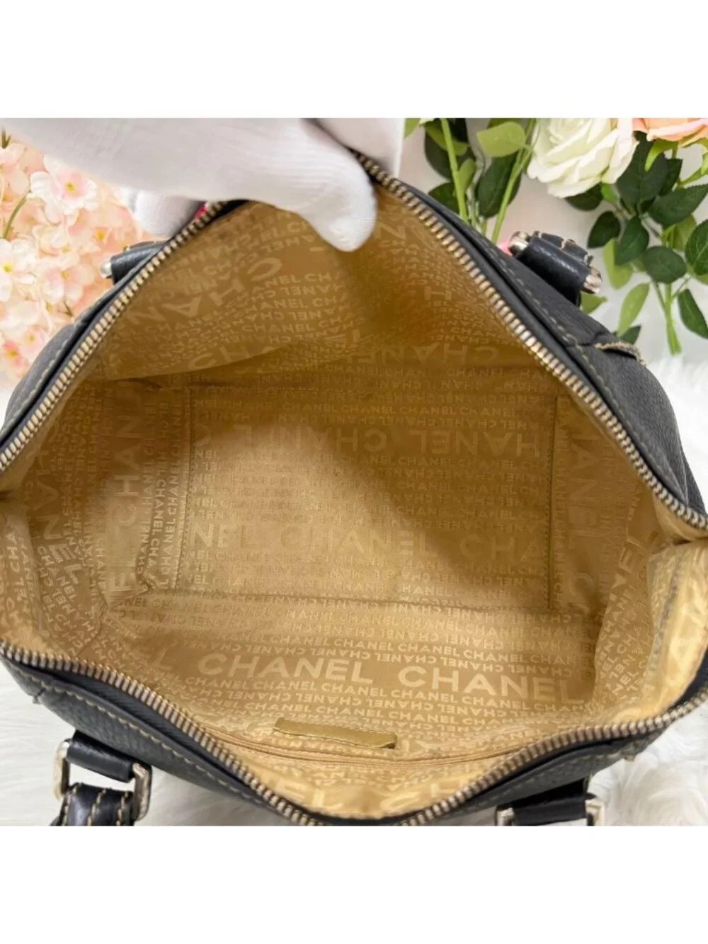 Chanel Leather Mini Boston Bag